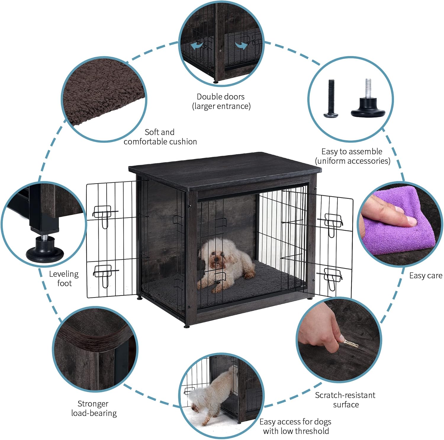 Dog crate with Cushion